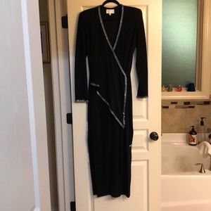 Elegant black knit evening gown